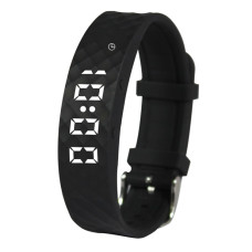 Vibratime silent digital vibrating watch with 12 alarms - black