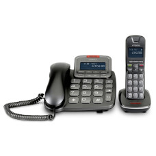emporiaTALKHOME Combi Telephone Set - Black/Silver