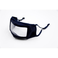 SMILE MASK REUSABLE CLOTH MASK WITH TRANSPARENT PANEL - NAVY BLUE (EACH)