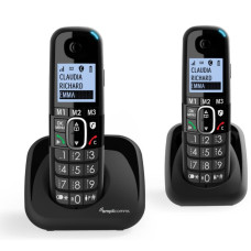 Amplicomms BigTel 1502 Extra Loud Hearing Aid Compatible Cordless Landline Duo Telephone twin pack for seniors